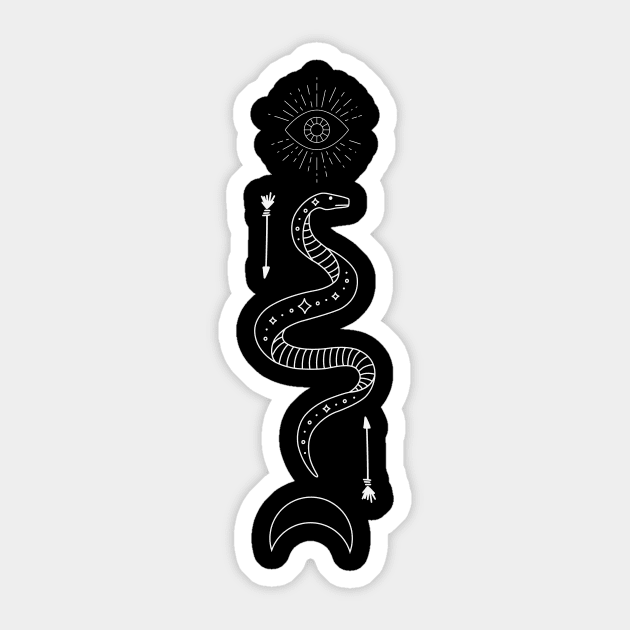 Occult Snake Symbol Gothic Wicca Sticker by Foxxy Merch